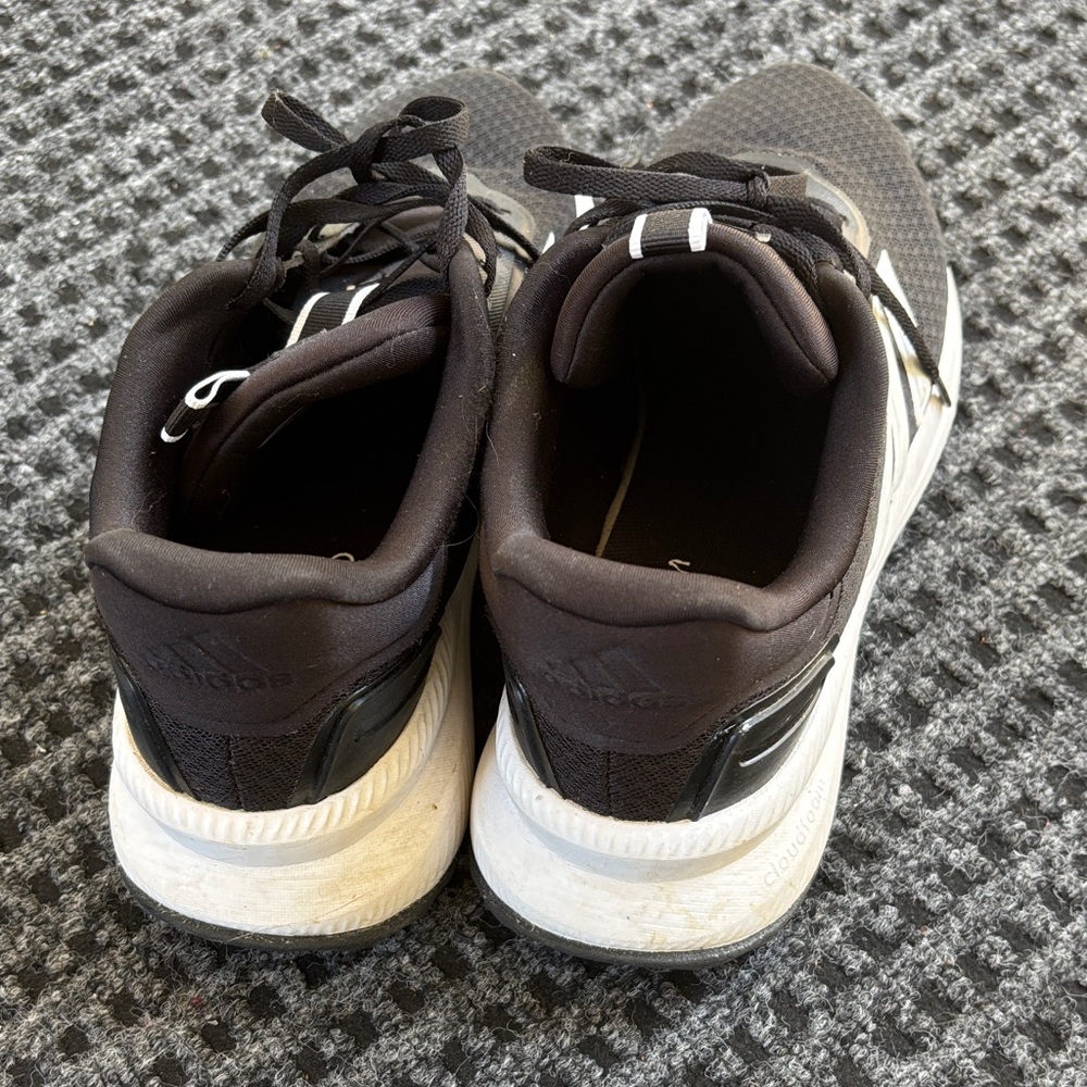 adidas Black Mesh Sneakers with White Stripes - Picture 3 of 4